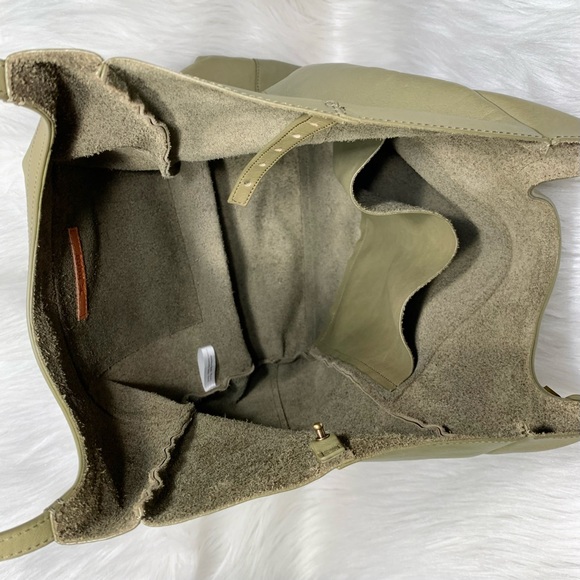 SOLD-HOBO Slouchy Olive Green Leather Hobo Large Shoulder Bag - Picture 7 of 9